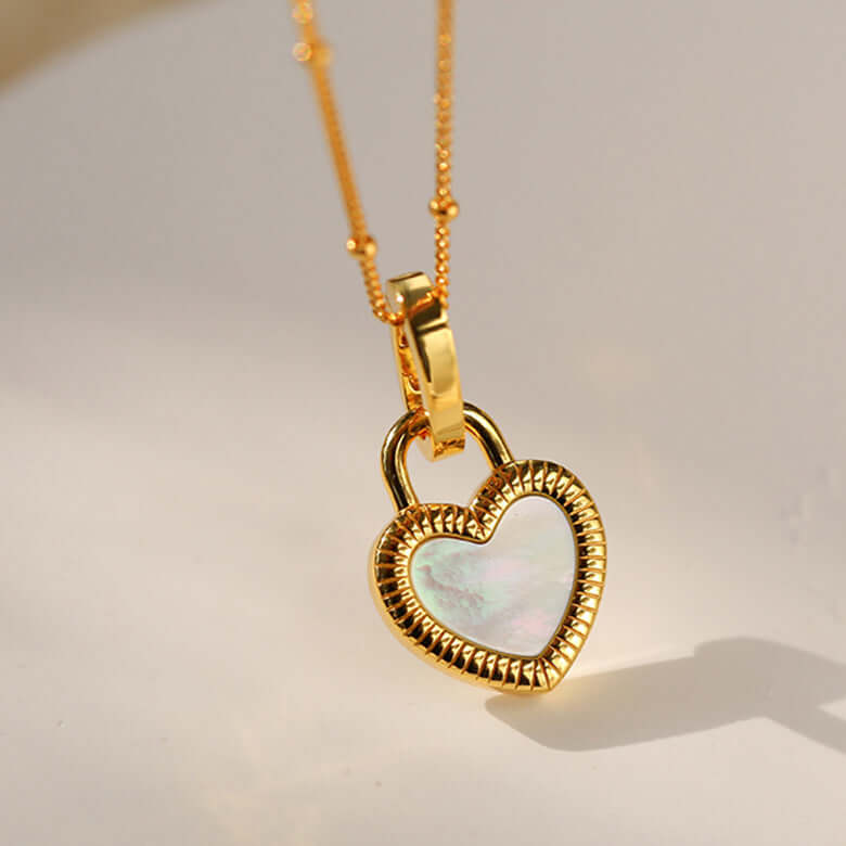 18K Gold Double Sided Heart Pendant Necklace for Women - Elegant Layering Jewelry Gift for Valentine's Day, Anniversary & Special Occasions