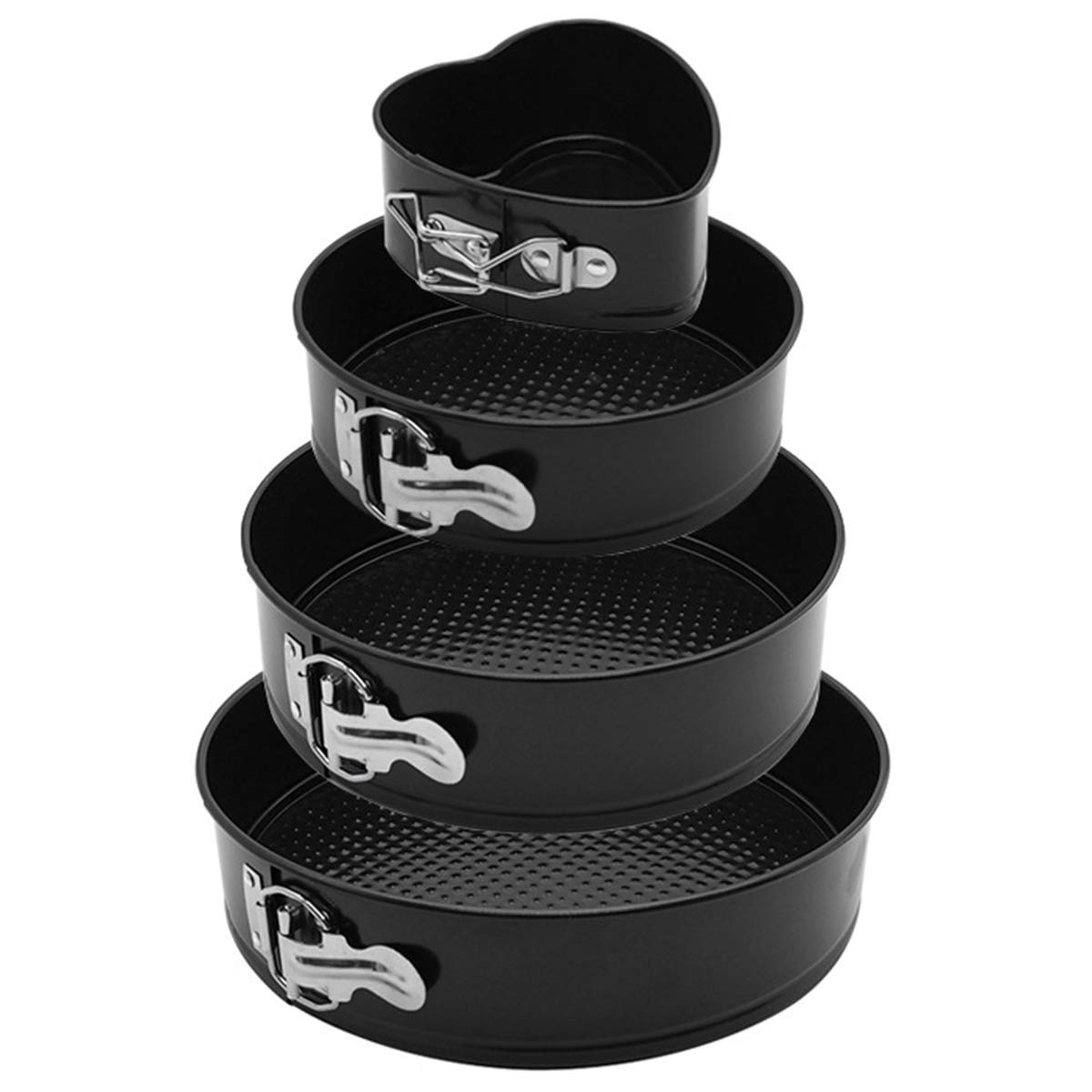 Haokaini 4-Piece Springform Cake Pan Set - Non-Stick, Leakproof Round Baking Pans with Removable Bottom (4