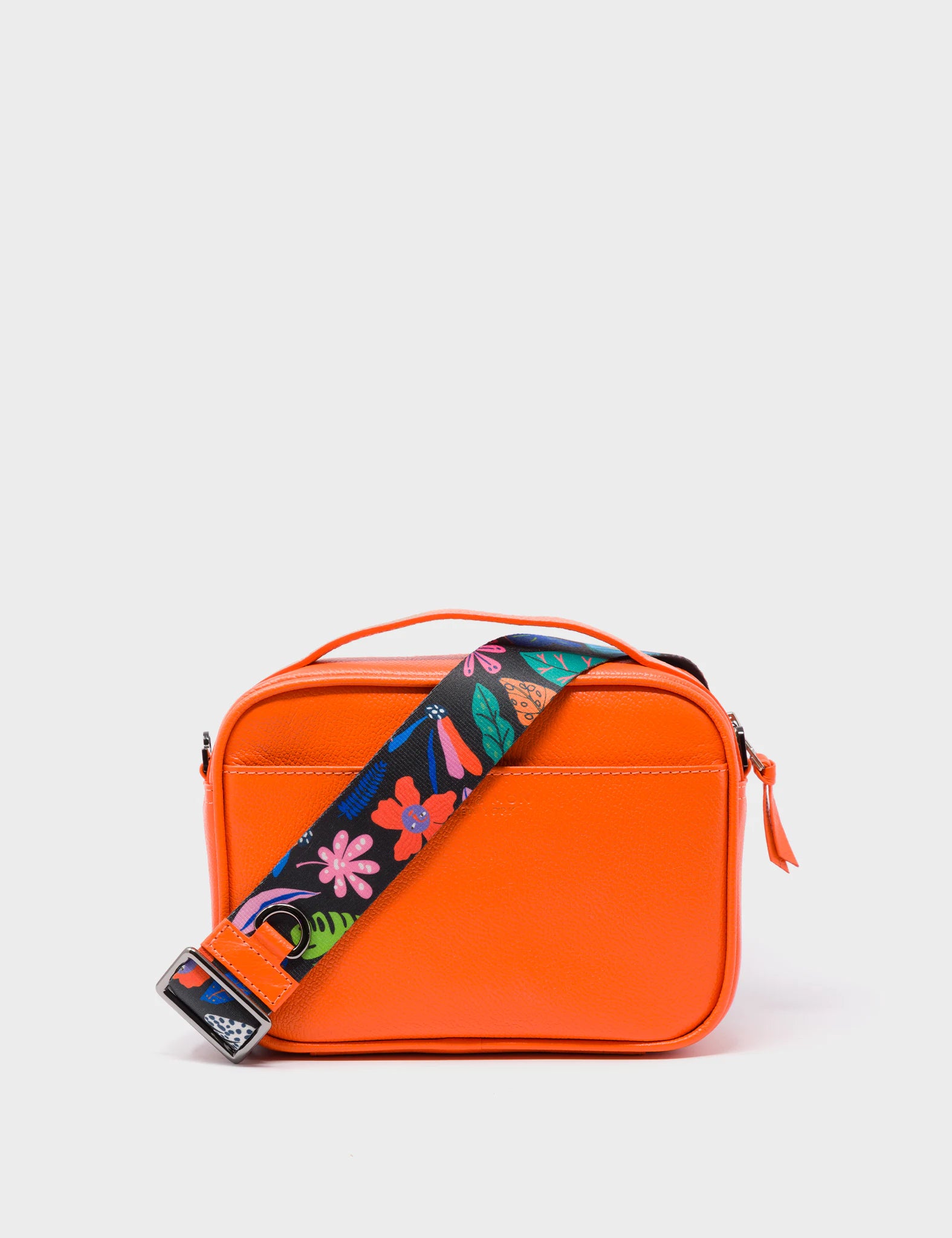 Verto Crossbody Bag - Vermillion Orange Genuine Leather Handbag with Tiger & Floral Embroidery - Perfect for Women's Casual Outings, Travel & Everyday Use