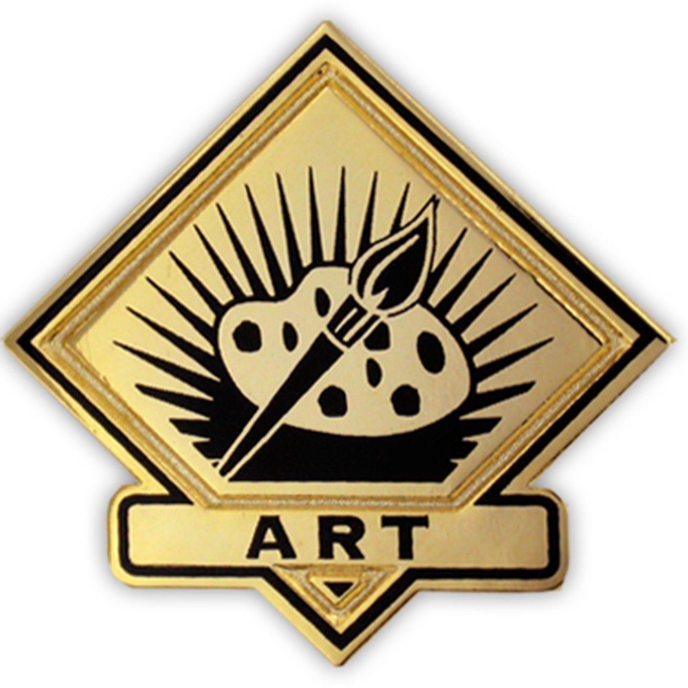 PinMart Black and Gold Art Student School Teacher Lapel Pin - Elegant Enamel Badge for Graduation, Appreciation Gifts & Professional Events