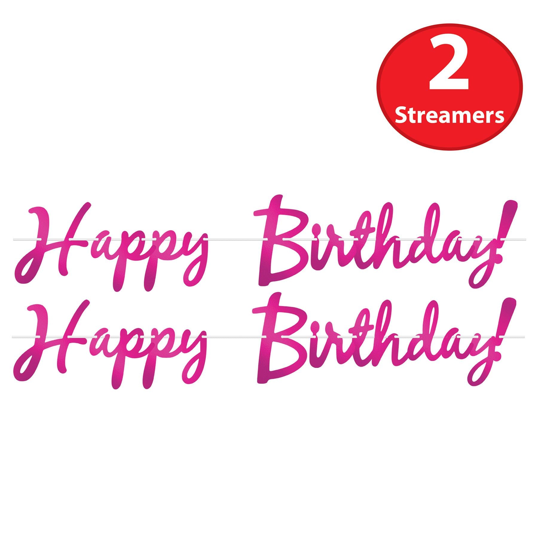 12 Pack Beistle Foil Happy Birthday Party Streamers - Red Crepe Paper Decorations for Birthday Parties, Baby Showers & Celebrations