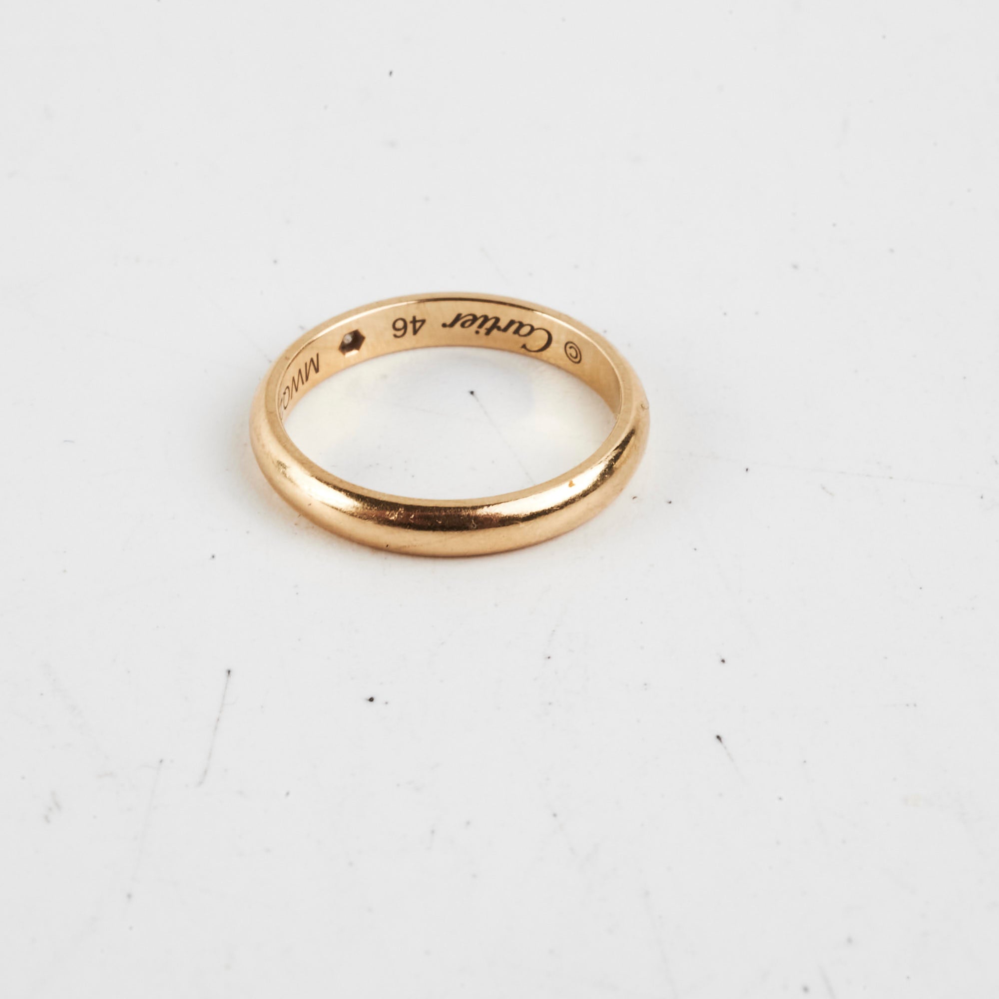 Cartier Diamond Yellow Gold Wedding Band Ring for Men - Size 46 (US 5.75) | Luxury Wedding Jewelry for Engagement, Anniversary & Special Occasions