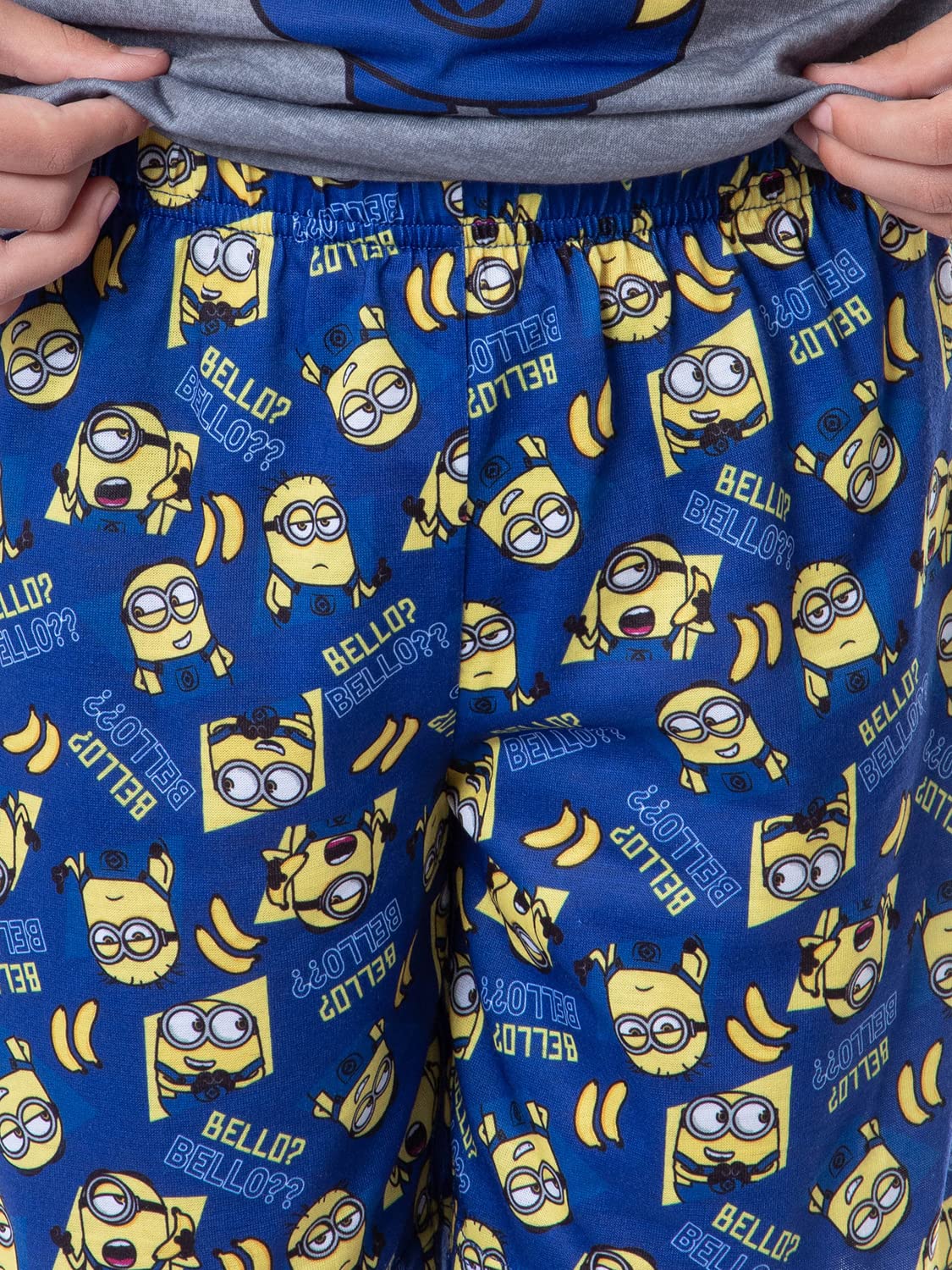 INTIMO Despicable Me Boys' Minions Bello Raglan Sleep Pajama Set - Short Sleeve Shirt & Shorts for Kids' Bedtime & Lounge Wear