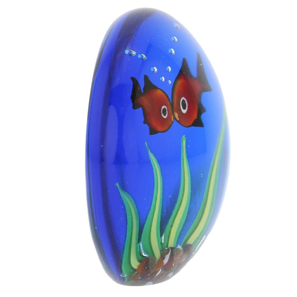 Authentic Murano Glass Aquarium with Goldfish - Handmade in Venice, Italy | Perfect for Home Décor, Office Desk & Gift Ideas