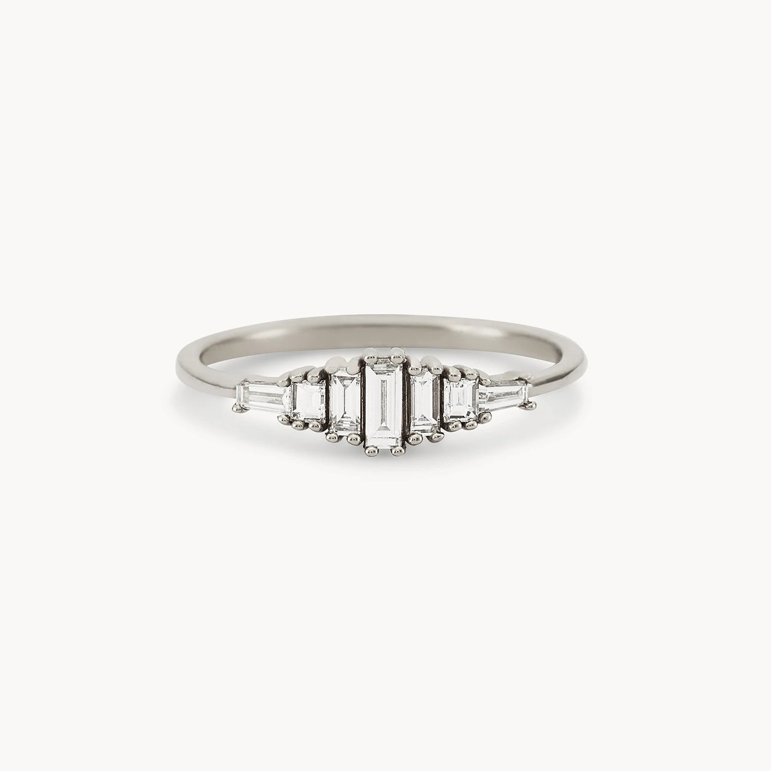 14K White Gold Diamond Band Ring for Women - Elegant Daybreak Wedding & Engagement Ring - Perfect for Anniversaries, Proposals & Special Occasions