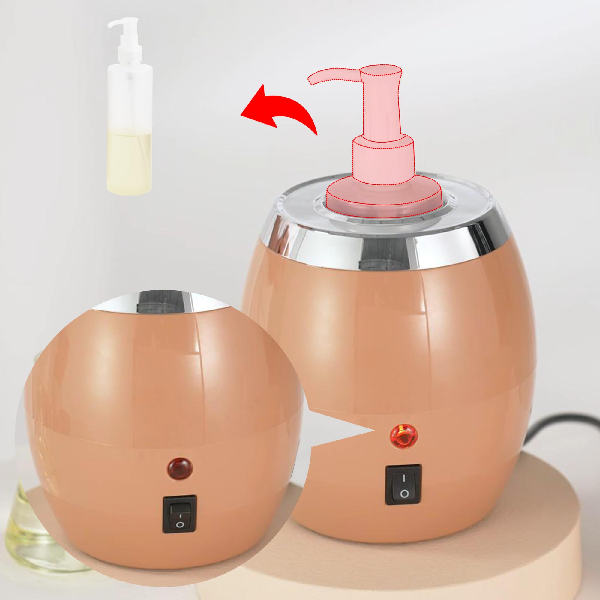 Premium Single Bottle Massage Oil Warmer - Electric Essential Oil Heater with Included Glass Bottle for Spa, Aromatherapy & Relaxation at Home