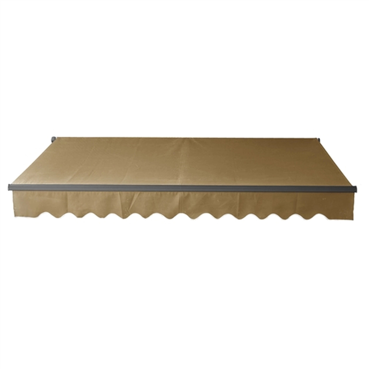 Aleko 13x10 Feet Motorized Retractable Patio Awning with Black Frame - Sand Color for Outdoor Shade & Backyard Relaxation