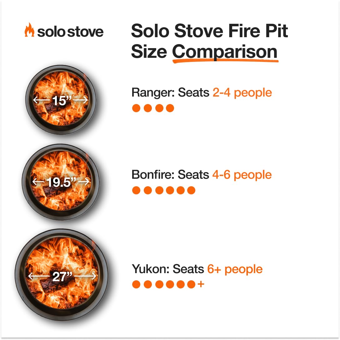 Solo Stove Bonfire 2.0 Smokeless Fire Pit with Stand & Removable Ash Pan - 19.5 Inch Portable Outdoor Wood Burning Fireplace - Stainless Steel Camping Fire Pit for 4-6 People (21.75 lbs) - Perfect for Backyards, Patios, Camping & Beach Bonfires