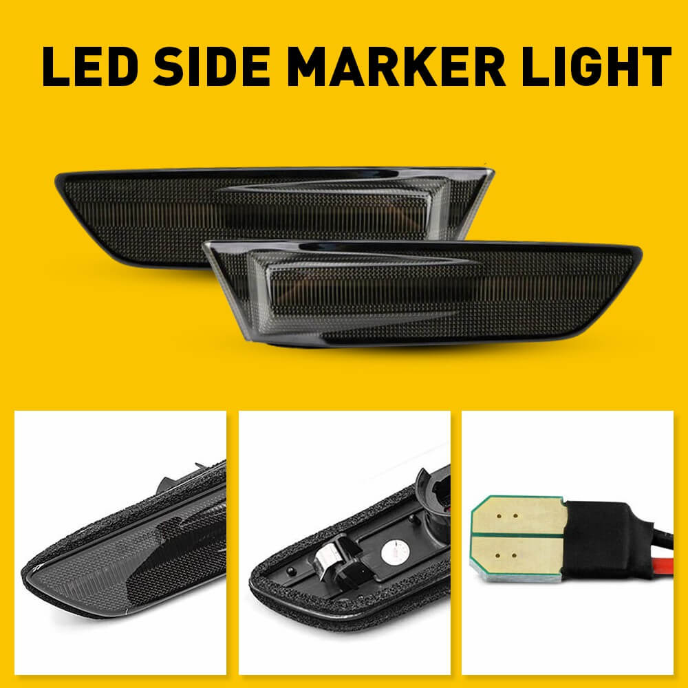 LED Side Marker Lights for 2002-2007 Nissan Skyline V35 Coupe & 2003-2007 Infiniti G35 2D Coupe - Front Bumper Smoke Lens - Easy Installation & Durable Design - Perfect for Car Upgrades & Night Driving