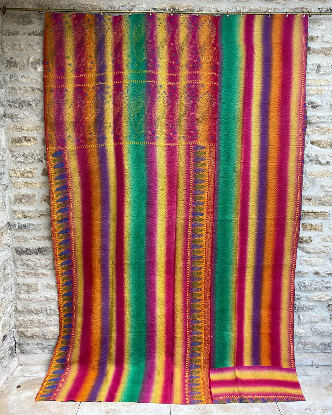 Premium Midweight Kantha Quilt No. 791 - Handmade Cotton Bedspread for Cozy Home Decor | Perfect for Bedroom, Sofa & Boho Style