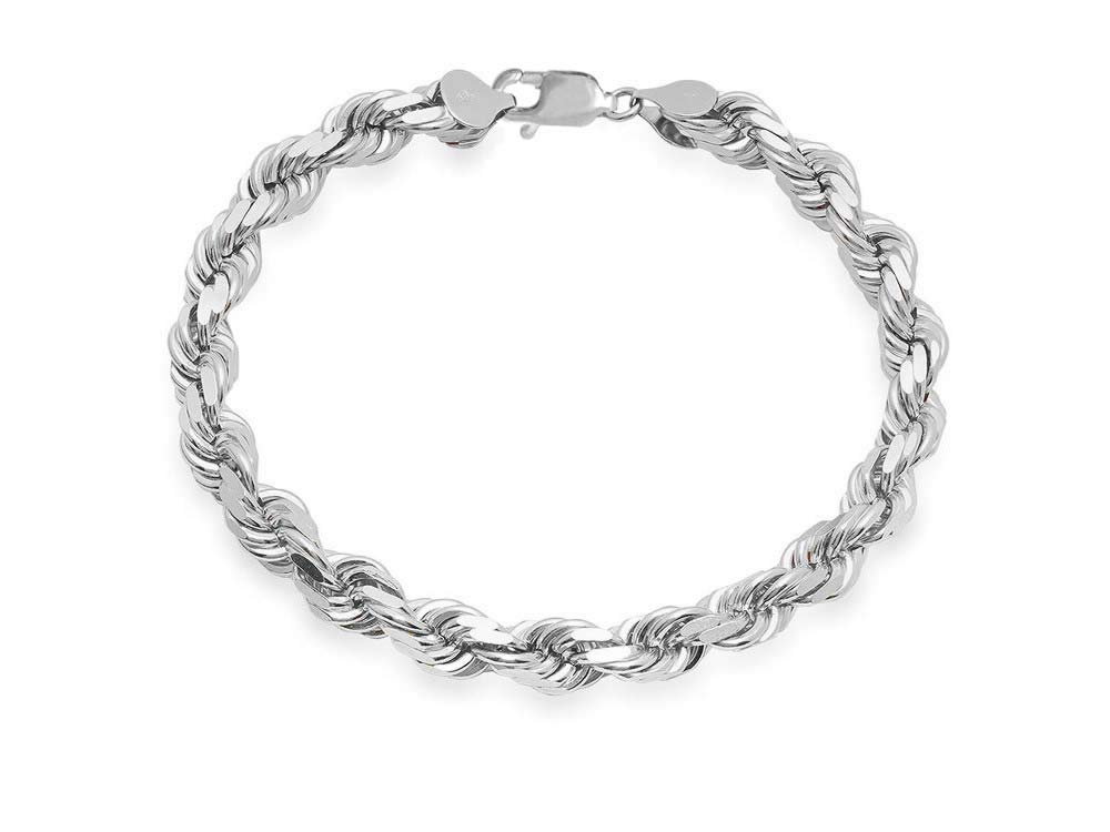 925 Sterling Silver Diamond Cut Rope Chain Necklace for Men - 5mm, 6mm, 7.5mm, 8.5mm Thickness - Italian Made Mens Jewelry - Perfect for Gifts, Weddings & Everyday Wear