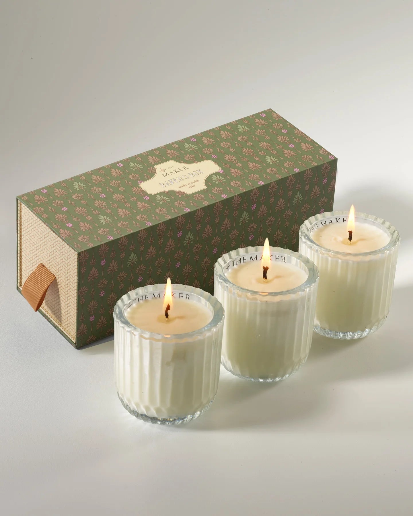 The Maker Baker's Box Candle Trio - Handmade Soy Wax Candles Set of 3, Natural Aromatherapy Gifts for Home, Relaxation & Romantic Ambiance