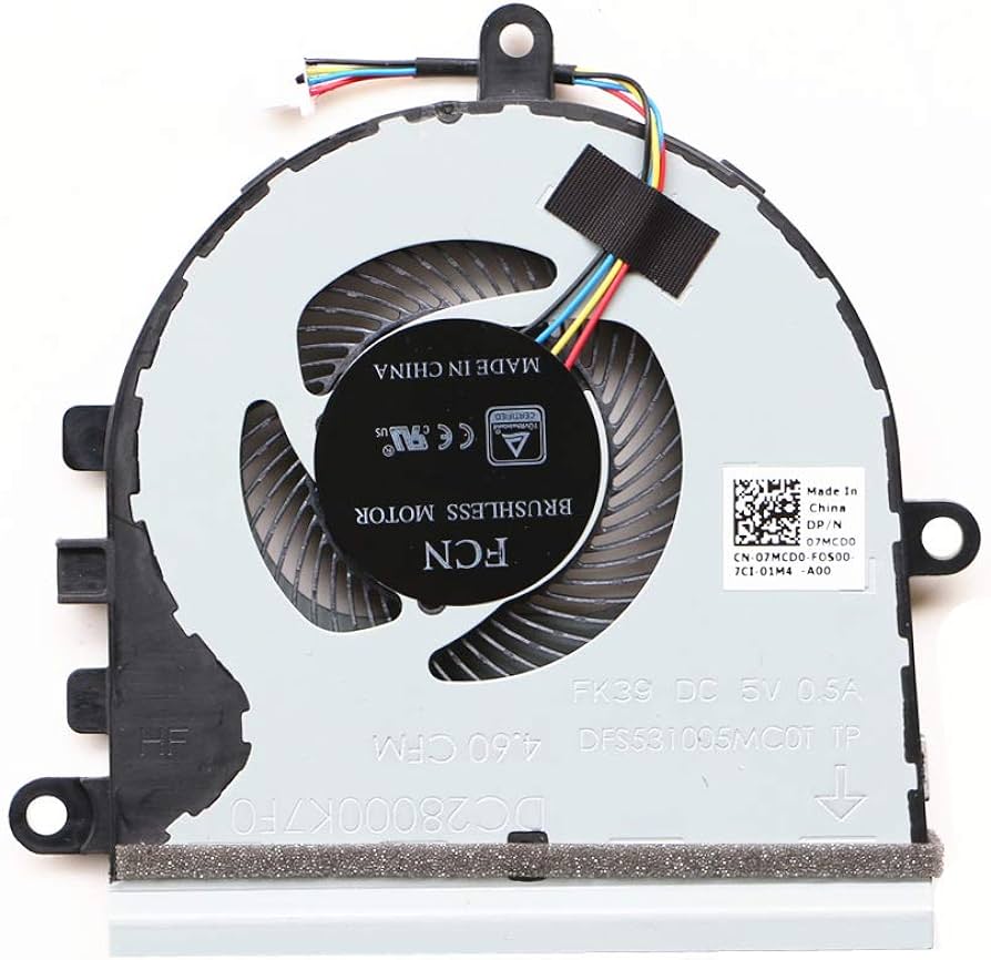 Original Dell Inspiron 15 3593 5593 5575 3585 5570 Laptop Cooling Fan Replacement Part Type A 07MCD0 - Perfect for Overheating Repair & Performance Upgrade