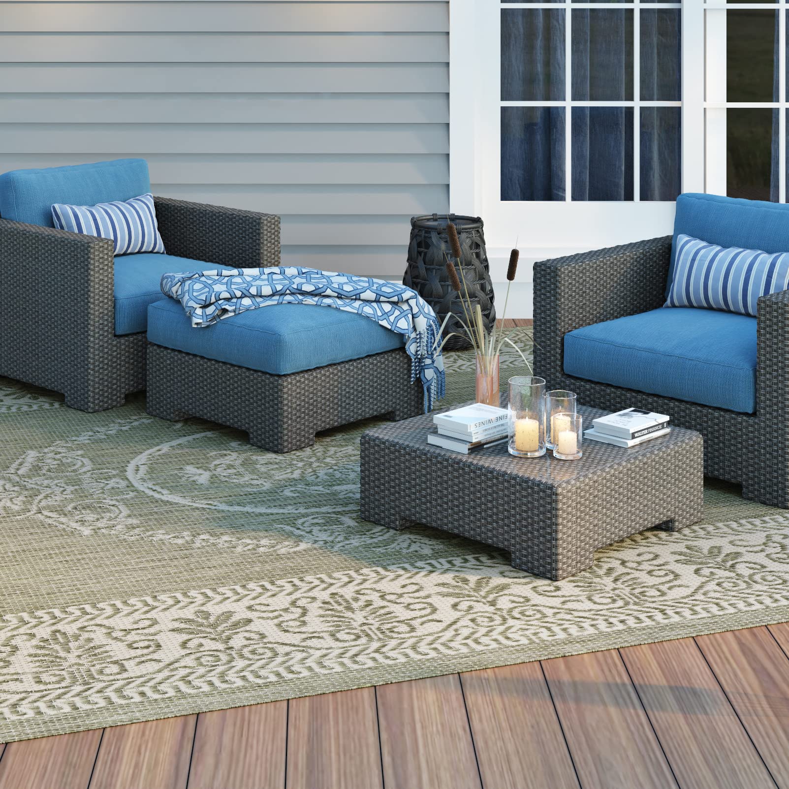 Couristan Recife Antique Medallion Indoor Outdoor Area Rug - 8'6