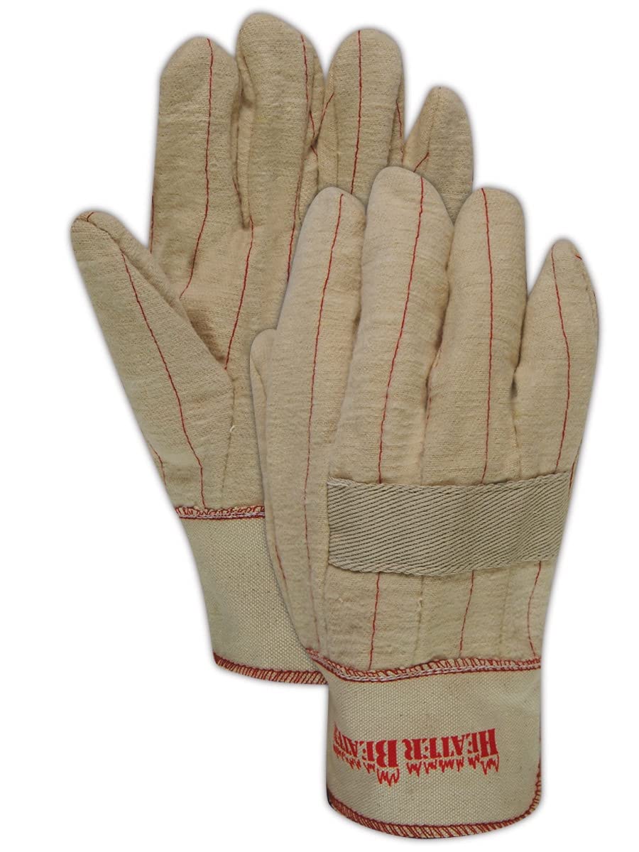 Extra Heavy Duty MAGID Heat Resistant Gloves with White Knuckle Strap - 12 Pairs for Welding, Forging & High Temperature Work (Industrial Safety Gloves for Metalworking, Construction & Fire Protection)
