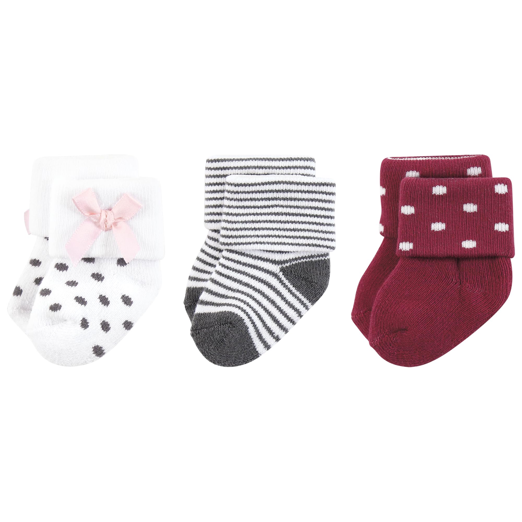 Hudson Baby Unisex Newborn Caps Mittens & Socks Set - Retro Floral Design for 0-6 Months | Soft Cotton Baby Accessories for Winter, Photo Shoots & Gift Giving