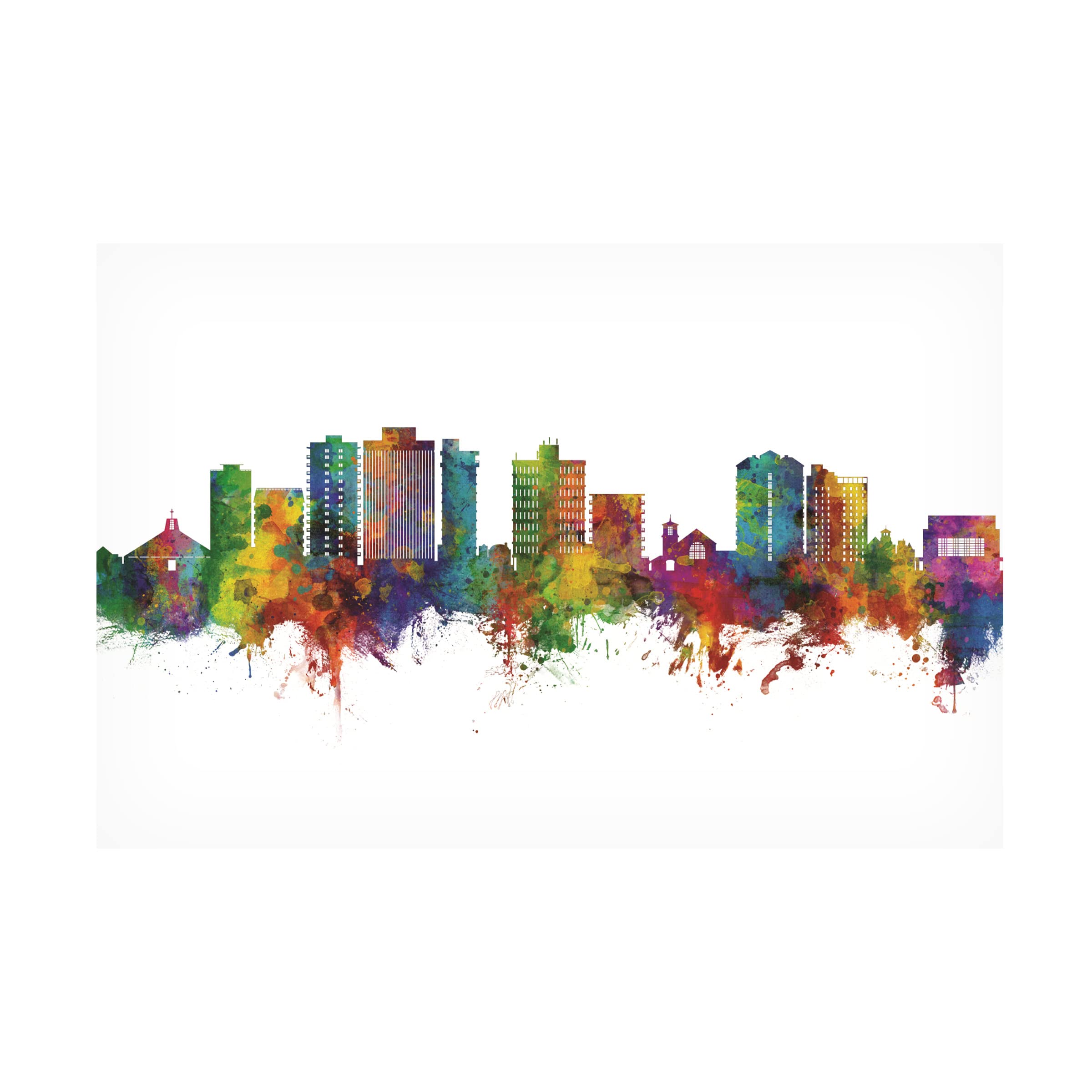 Michael Tompsett San Mateo California Skyline Canvas Art Print - Modern Cityscape Wall Decor for Living Room, Office & Bedroom