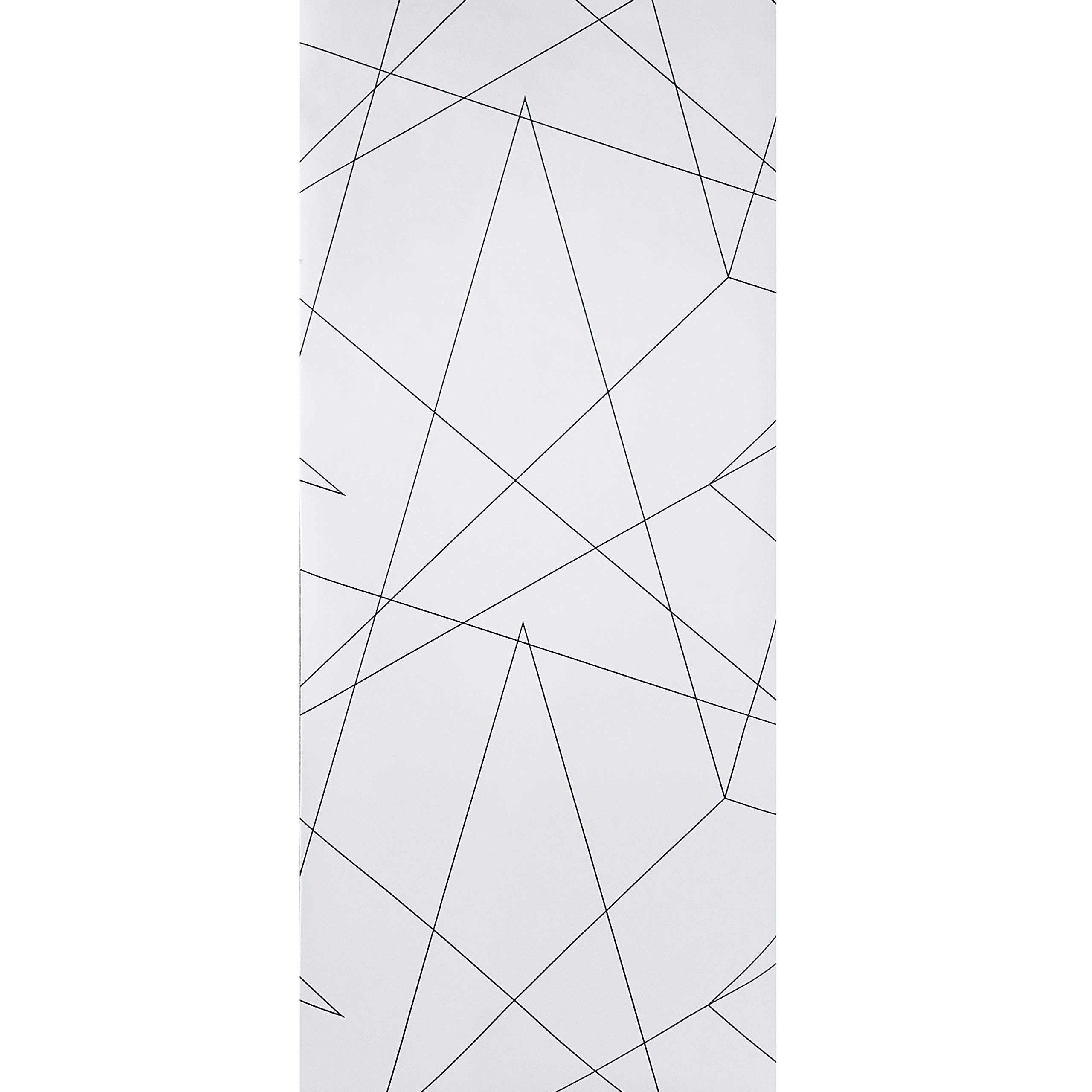 Modern Black and White Fractal Triangle Geometric Lines Wallpaper - Double Rolls for Home Wall Coverings | Perfect for Living Room, Bedroom & Office Decor