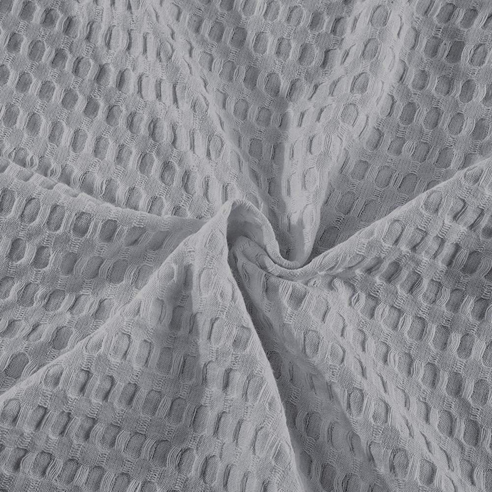 100% Cotton Waffle Weave Blanket King/Cal King Size - All Season Soft Lightweight Breathable Hotel Quality Blanket for Bed - Light Grey - Perfect for Home, Office, and Travel Use