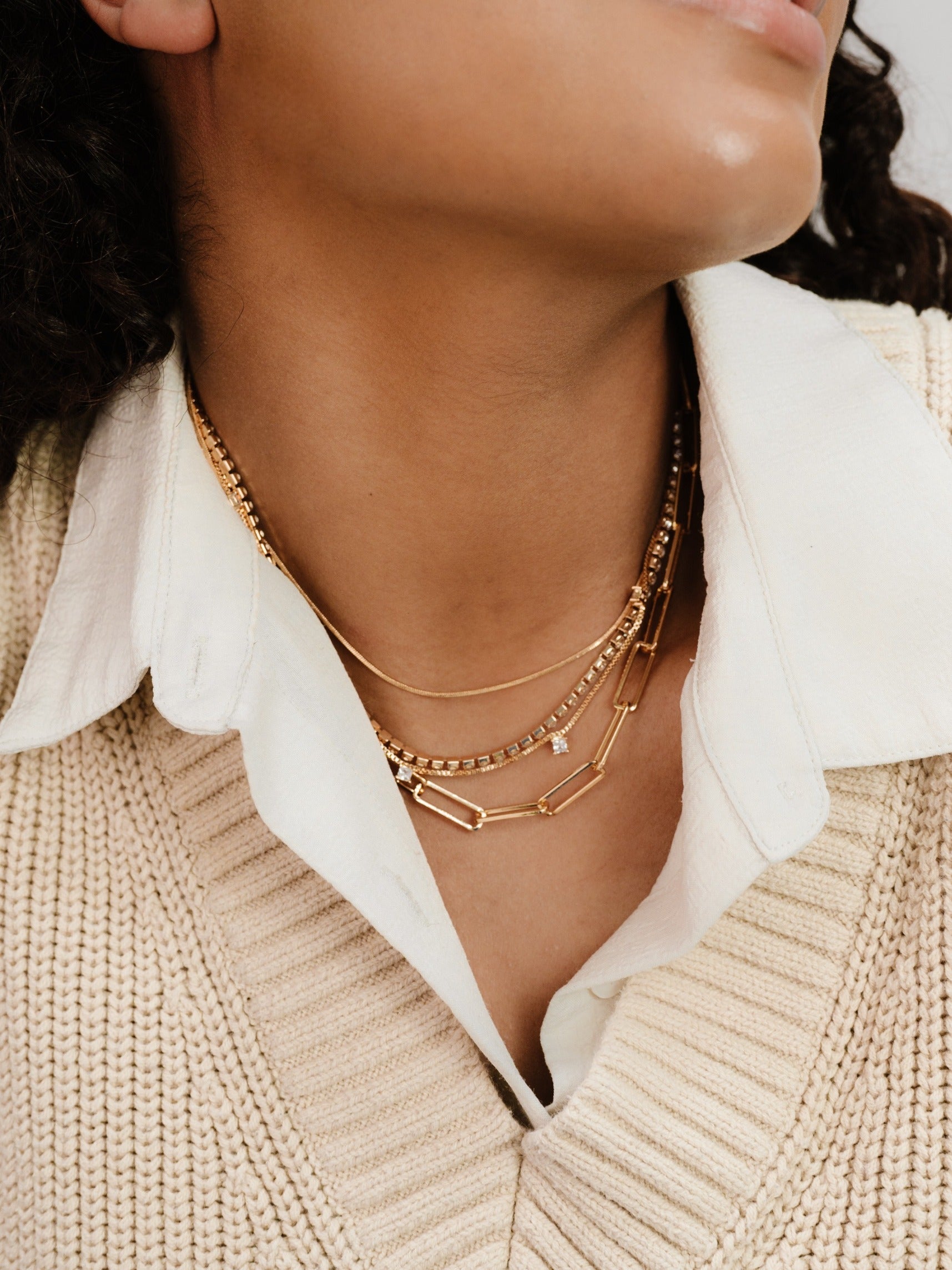 Elegant Mixed Chain Crystal Necklace Set for Women - Perfect for Parties, Weddings & Everyday Wear