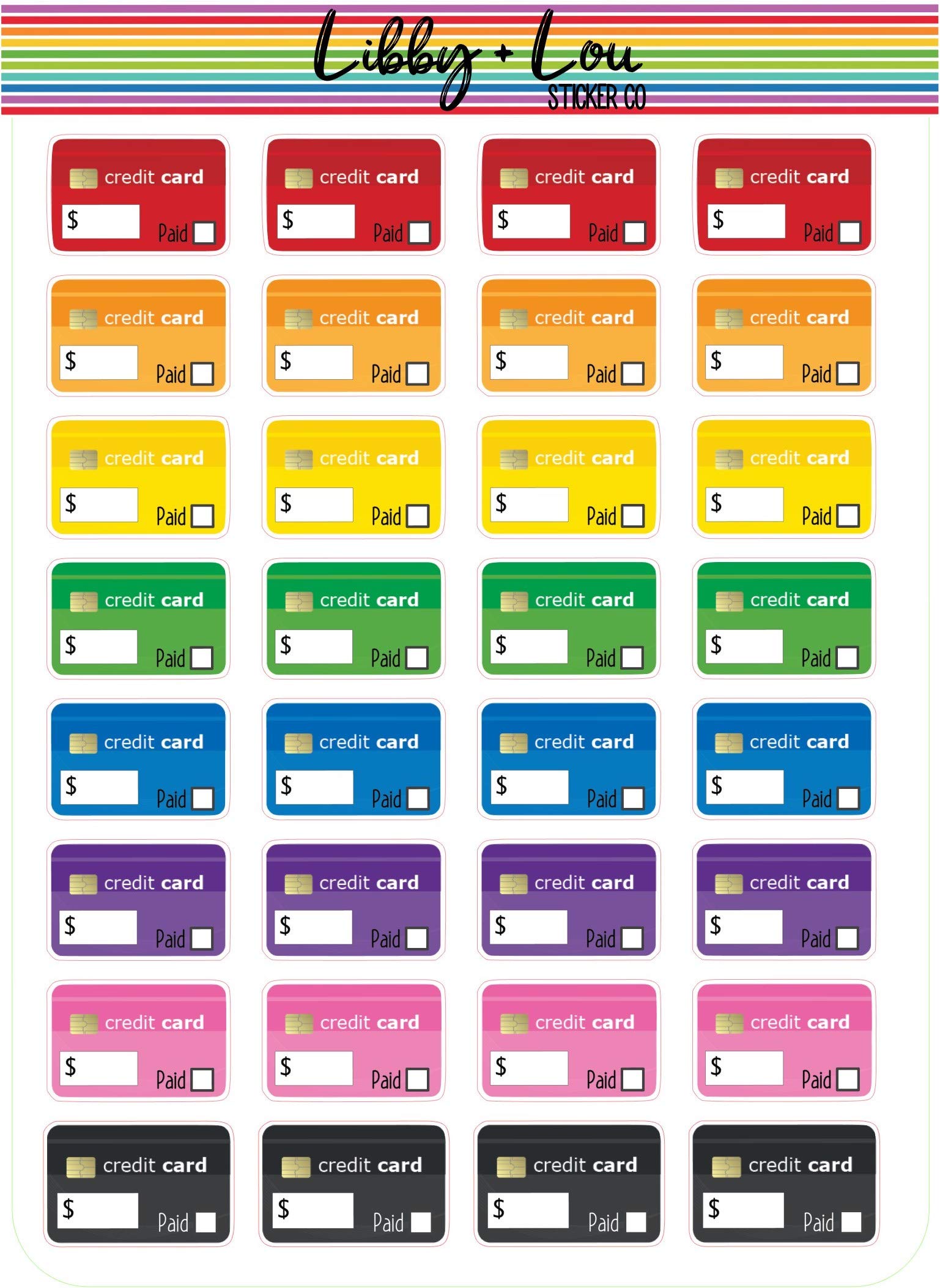 Erin Condren Credit Card Payment Planner Sticker - Budget Organizer for Happy Planner, Agenda & Calendar - Perfect for Bill Tracking & Financial Planning
