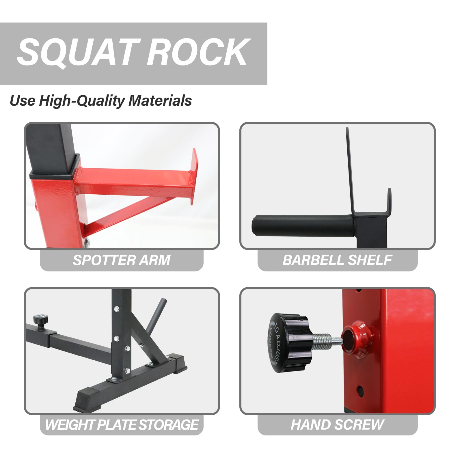 PLKO Adjustable Squat Rack & Barbell Stand - 550lbs Capacity, Multi-Function Home Gym Equipment for Strength Training | Perfect for Squats, Bench Press & Weightlifting Exercises