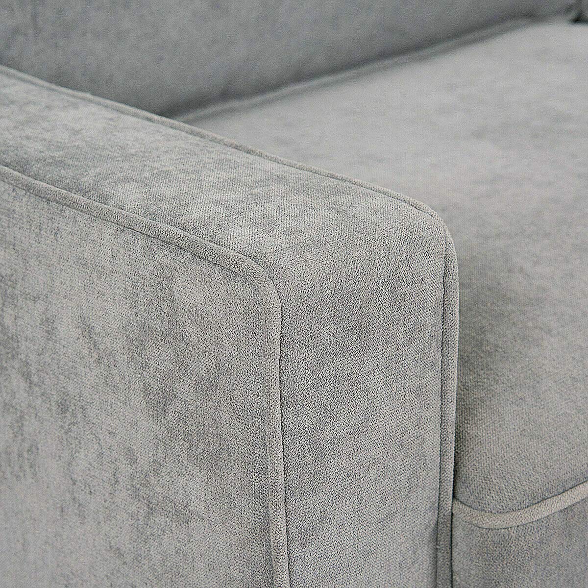 Luxury Gray Tufted Upholstered Sofa Loveseat with Square Armrests - Modern Home Furniture for Living Room, Lounge & Office Decor
