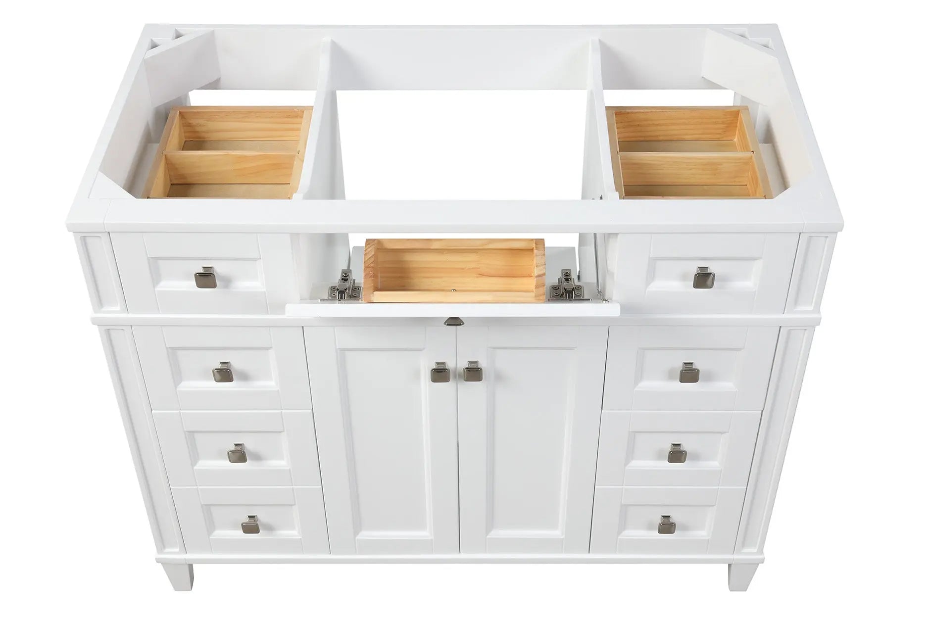 Kensington 47.5 Inch All Wood Bathroom Vanity in Bright White - Cabinet Only | Perfect for Modern Bathroom Remodeling & Home Renovation