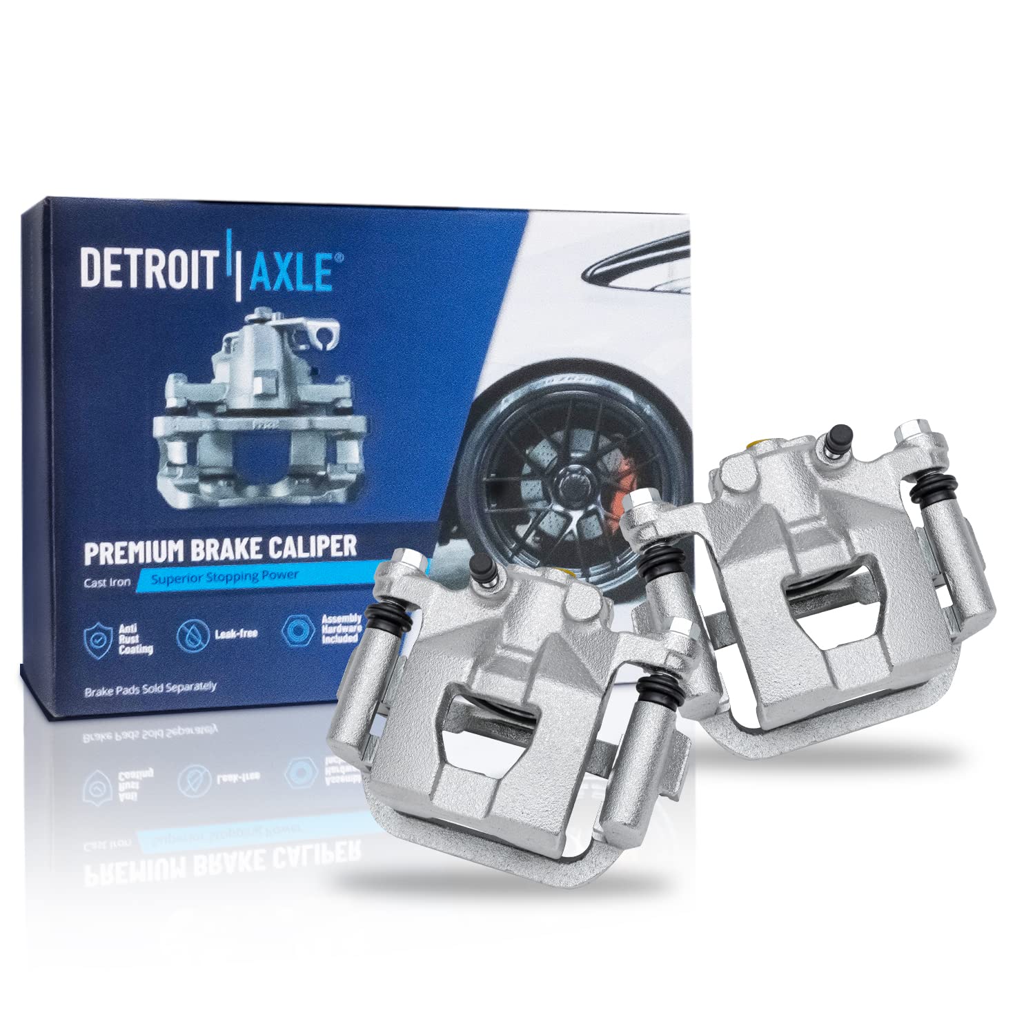 Detroit Axle Rear Brake Calipers & Ceramic Brake Pads Kit for Nissan Altima Maxima - Includes Brackets & Metal Piston Option | Durable Brake System Replacement for Smooth Stopping & Enhanced Safety