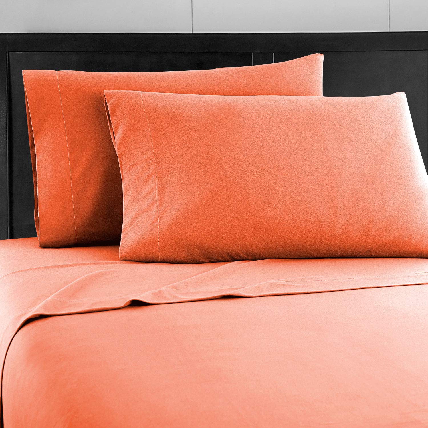 Premium 4-Piece Queen Bed Sheet Set - Deep Pocket Fitted Sheet, Flat Sheet & 2 Pillowcases - Soft Coral Luxury Bedding for Comfortable Sleep - Perfect for Master Bedrooms, Guest Rooms & Vacation Homes