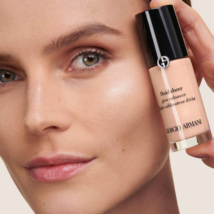 Armani Beauty Luminous Fluid Sheer Glow Enhancer - Natural Radiance Face Highlighter for Dewy Makeup Look | Perfect for Daytime Glow & Nighttime Highlighting