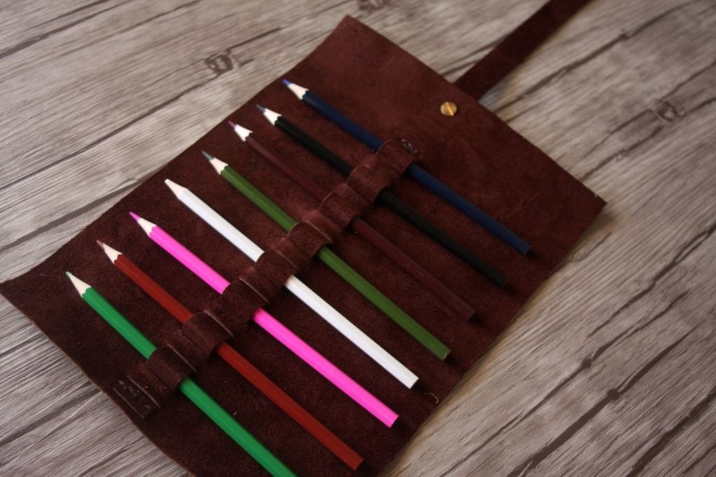Premium Custom Leather Pencil Holder Sleeve - Personalized Office & Desk Organizer for Pens, Markers & Stationery - Perfect Gift for Students, Teachers & Professionals