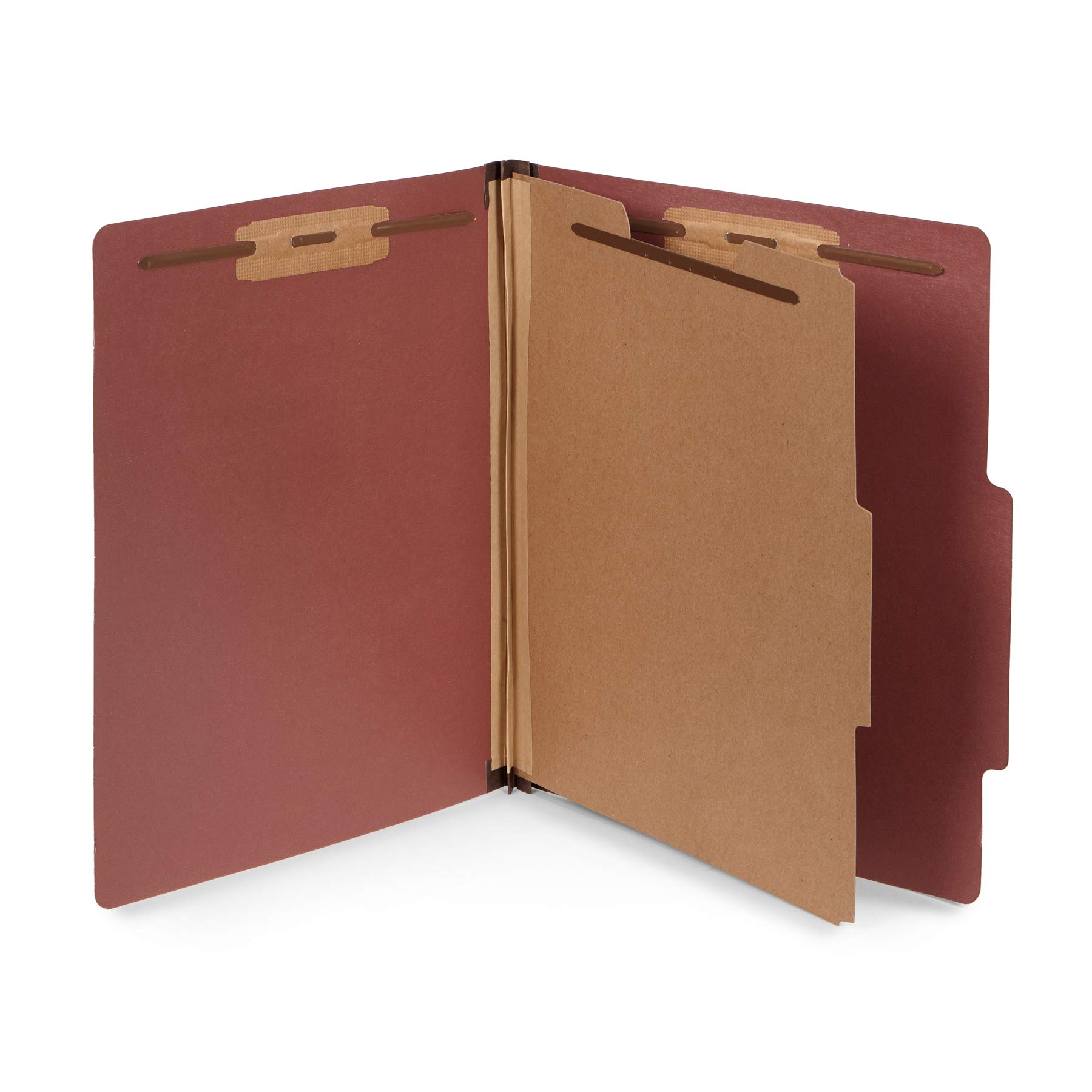 10 Pack Red Brick Letter Size Classification Folders - 1 Divider, 2 Inch Tyvek Expansion, 2 Prongs - Durable File Organizer for Medical Records & Office Documents | Perfect for Filing Cabinets, Home Office & School Organization
