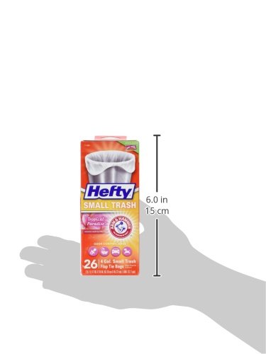Heavy Duty Flap Tie Trash Bags - 26 Count, Tropical Paradise Scented | Extra Strong Garbage Bags for Kitchen, Office & Outdoor Use
