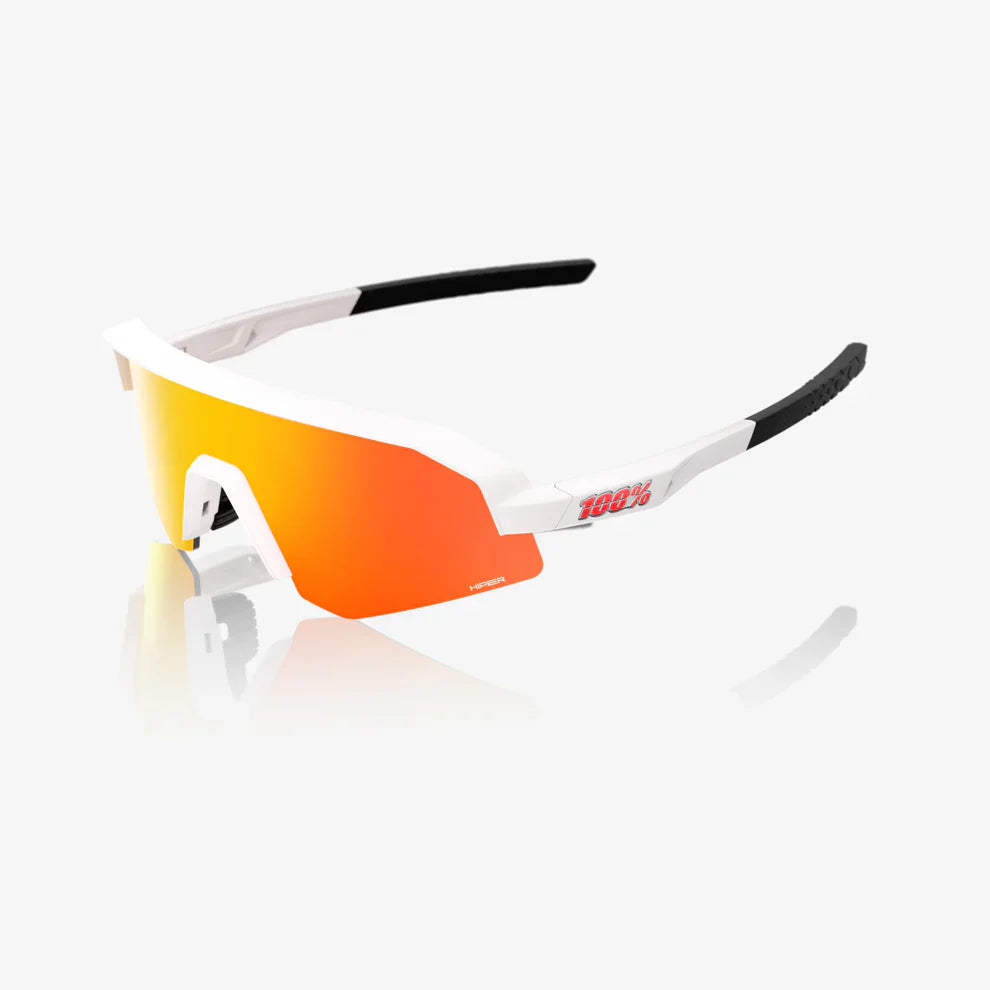100% UV Protection Sunglasses for Youth - SLENDALE Matte White Frame with HiPER Red Multilayer Mirror Lens | Perfect for Outdoor Sports, Beach & Summer Fashion