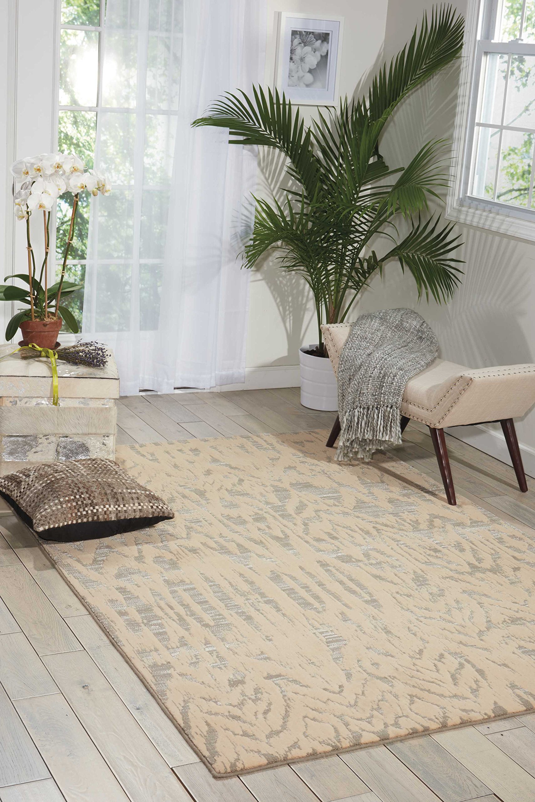 Nourison Nepal Vintage Ivory/Grey 8x11 Area Rug - Easy Cleaning, Non-Shedding, Soft & Durable - Perfect for Bedroom, Living Room, Dining Room & Kitchen Decor