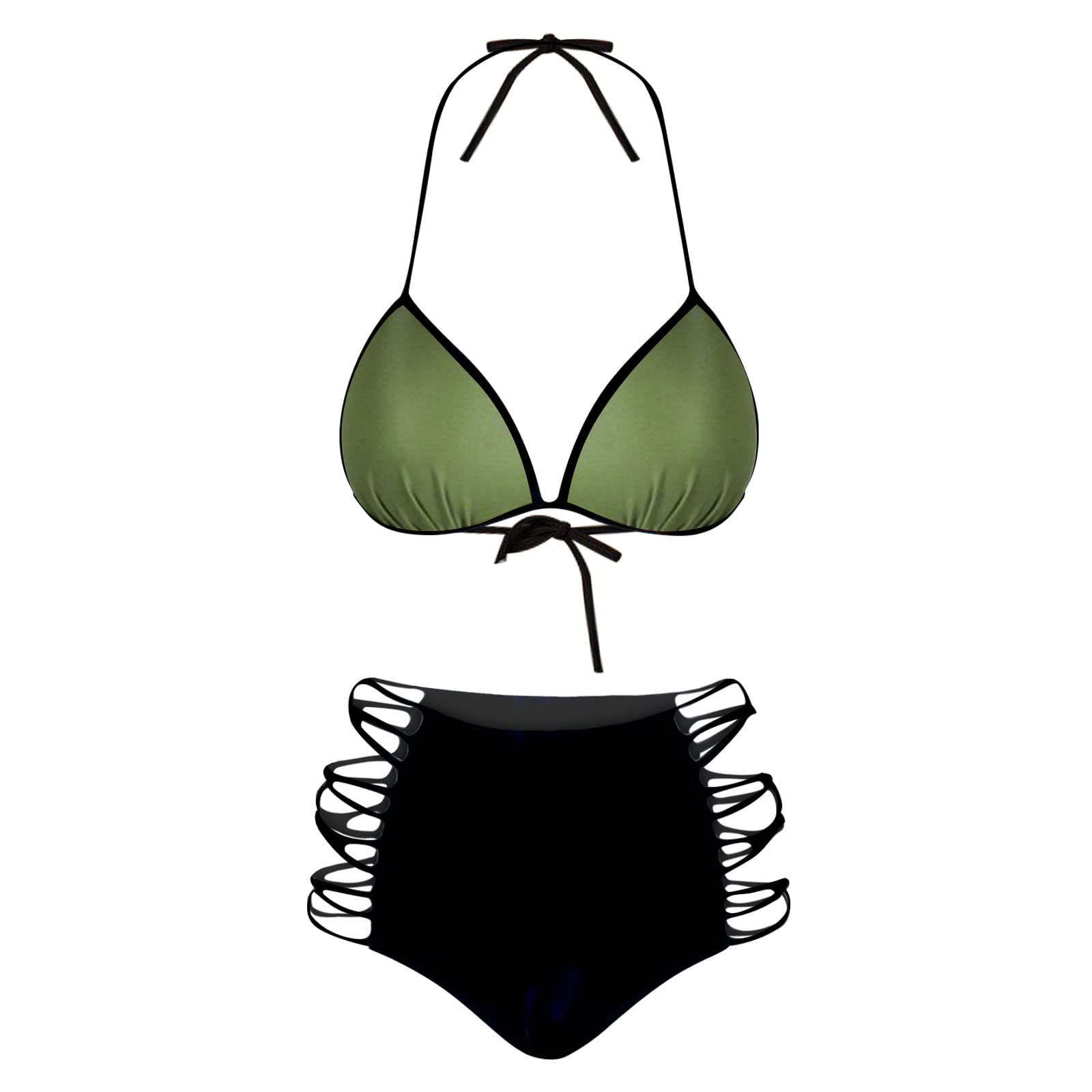 Sexy Women's String Bikini Set - High Waisted 2 Piece Swimsuit for Beach & Pool