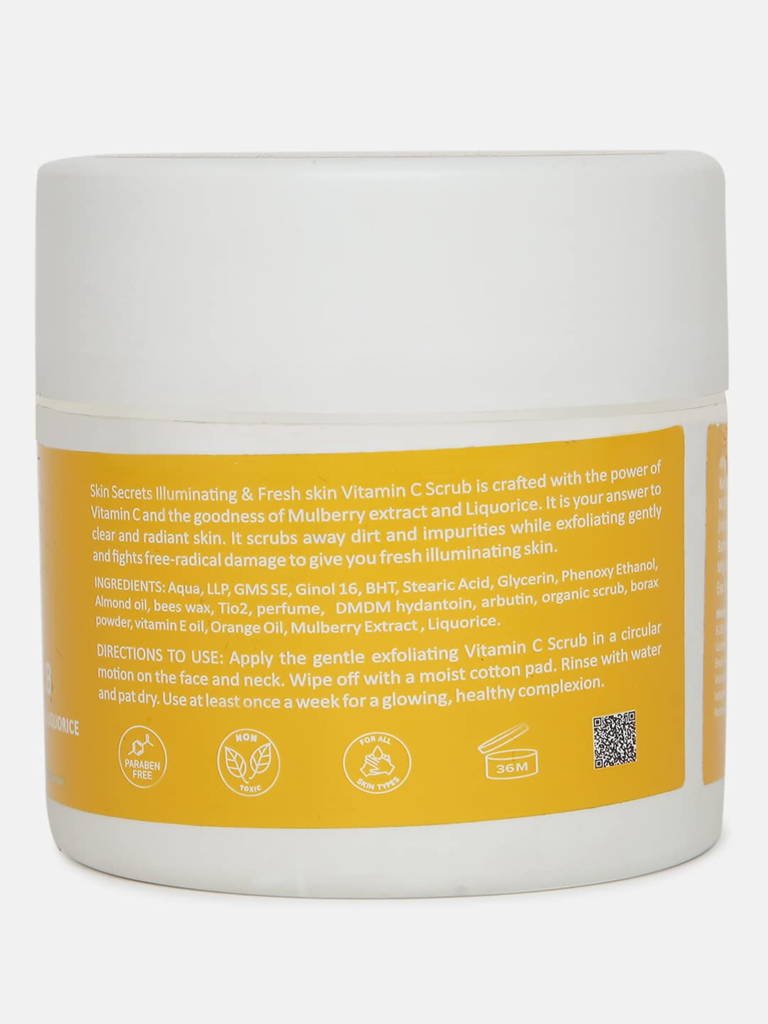 Skin Secrets Vitamin C Scrub with Vitamin C Extract & Mulberry | 100g | Paraben-Free, Mineral Oil-Free | Brightening Facial Exfoliator for Glowing Skin | Perfect for Daily Skincare Routine & Acne-Prone Skin