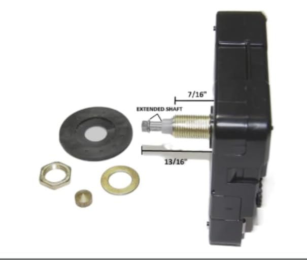 High Torque Silent Sweep Clock Movement with 14-inch Extended Shaft & Balanced Black Fancy Sword Hands (No7) - Large Wall Clock Mechanism for Quiet Non-Ticking Operation - Perfect for DIY Clock Making, Home Decor, and Office Timepieces
