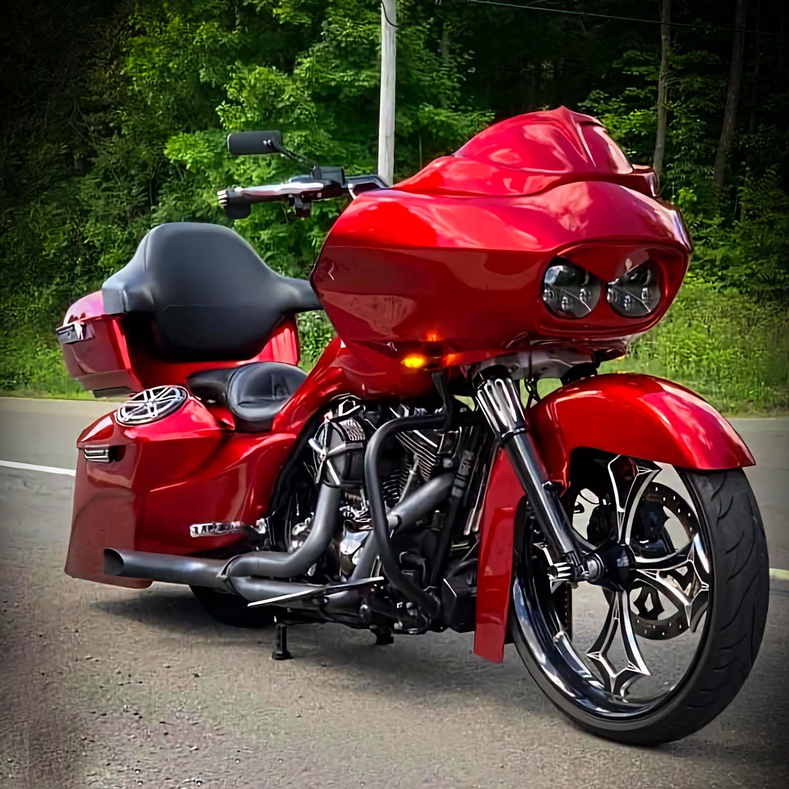 8mm/10mm Black Motorcycle Handlebar Mirrors for Harley Softail Sportster - Durable Rectangle Rearview Mirrors for Chopper & Bobber Bikes - Enhance Safety & Style on Cruiser Rides