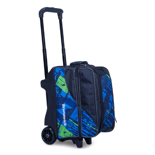 Brunswick Punisher Double Roller Bowling Bag - Blue/Green | Durable & Spacious for League Play & Tournaments | Perfect for Pro & Casual Bowlers