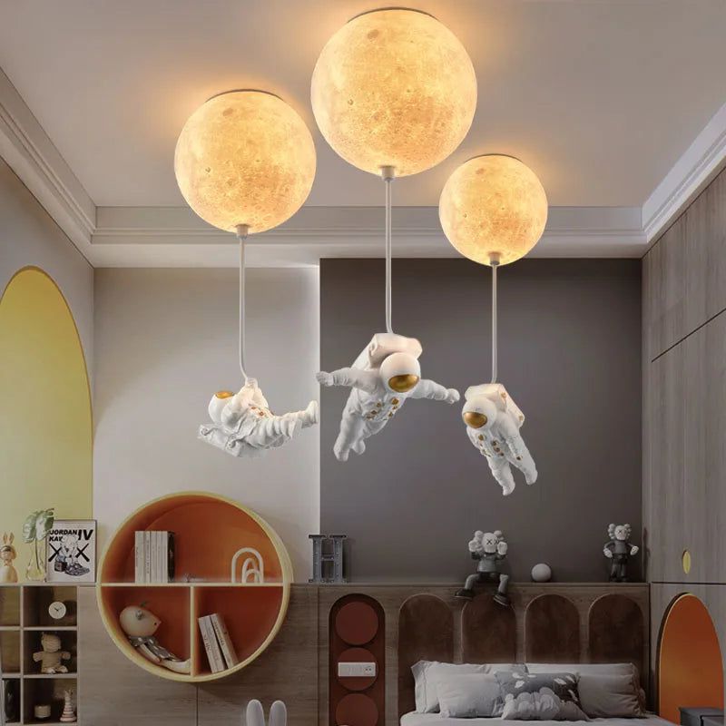 NASA-Inspired Astronaut Moon Night Light for Kids Bedroom - Glow in the Dark Space-Themed Nursery Decor for Boys & Girls
