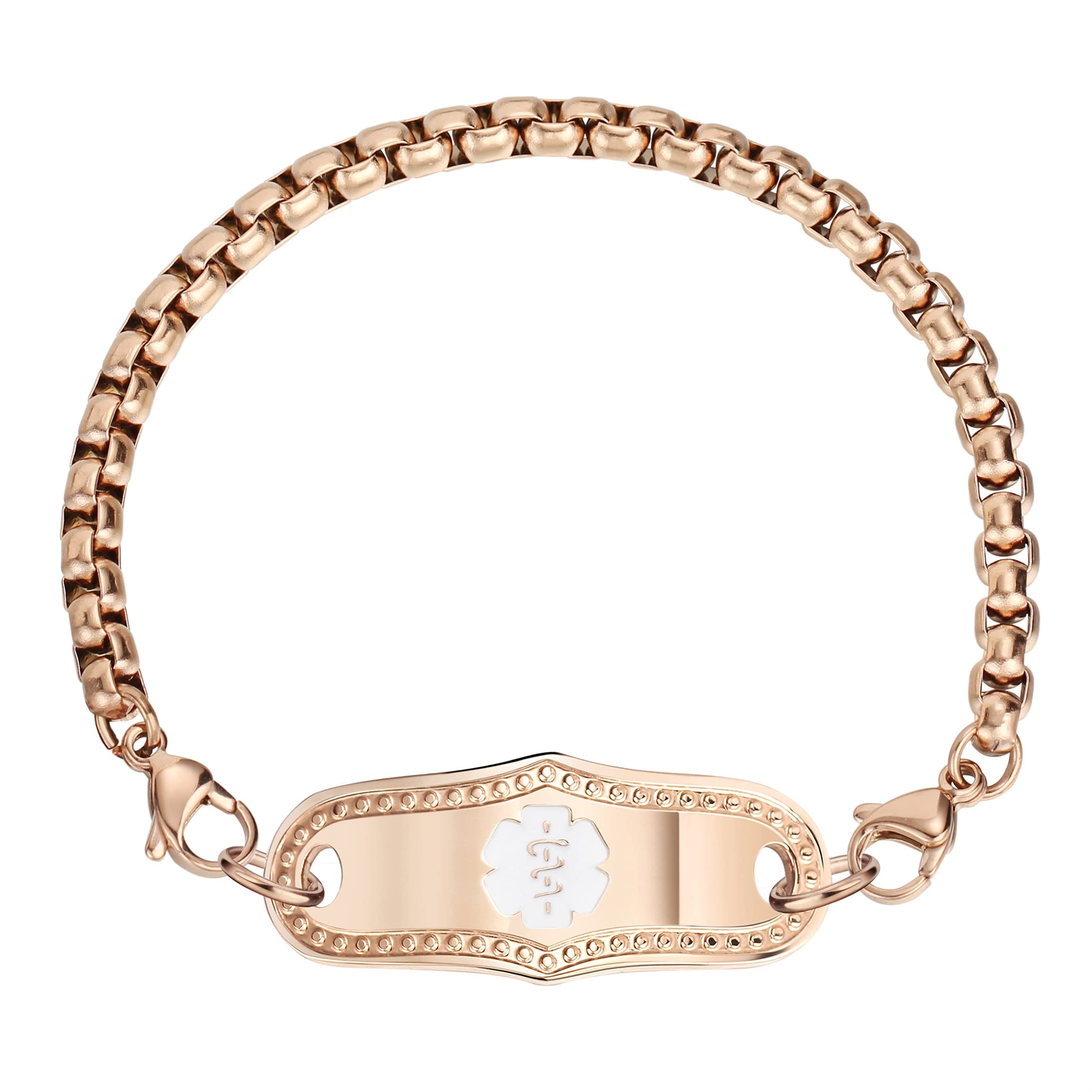 Medical Alert ID Bracelet for Women - Adjustable 6.0 to 9.0 Inches - Stainless Steel Emergency Medical Information Jewelry - Perfect for Diabetes, Allergies & Daily Safety Protection