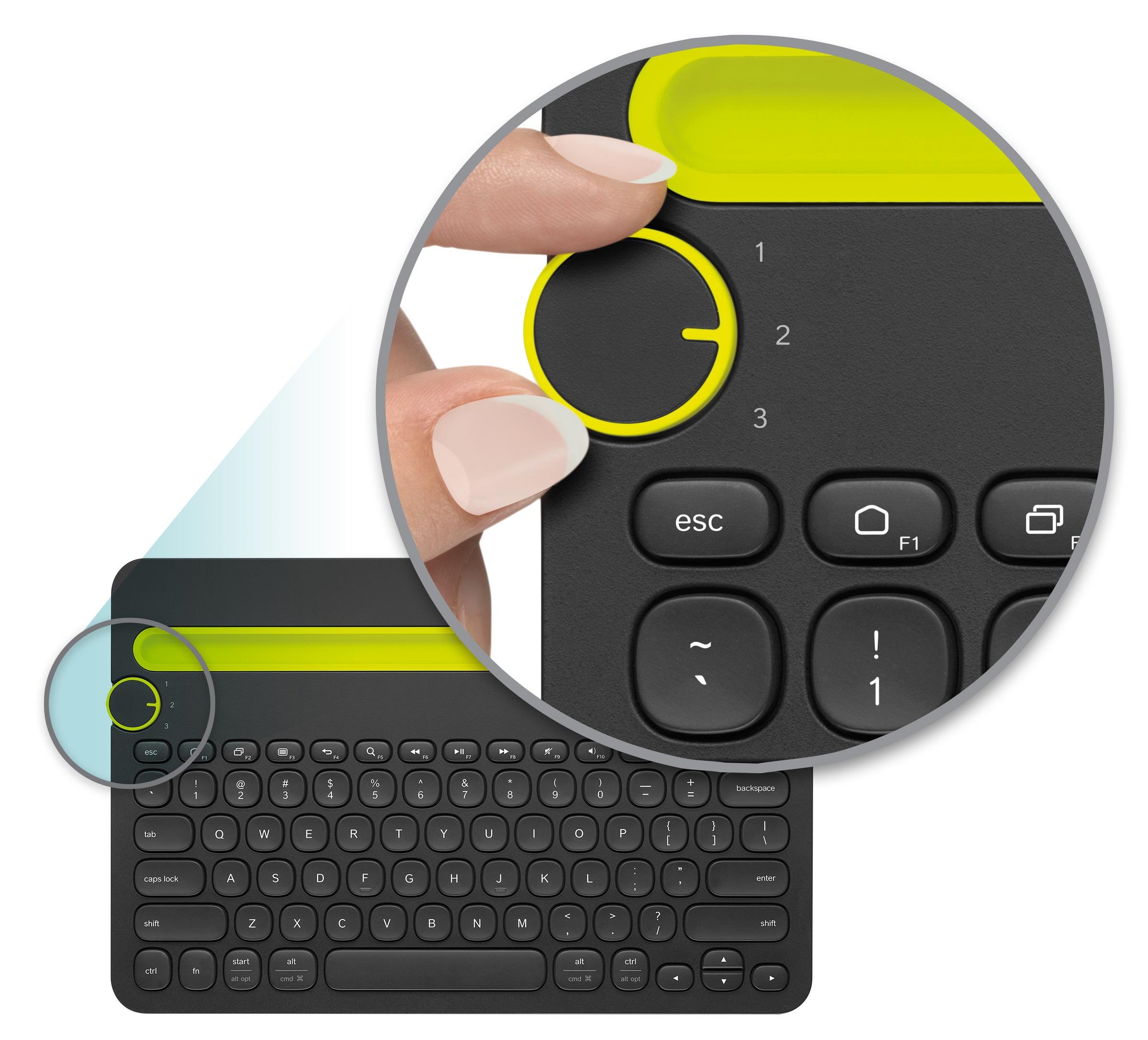 Logitech K480 Multi-Device Bluetooth Keyboard - Wireless QWERTY Layout for Computer, Tablet & Smartphone - Compatible with Windows, Mac, iOS, Android - Black (Renewed) - Perfect for Home Office, Remote Work & Multi-Tasking