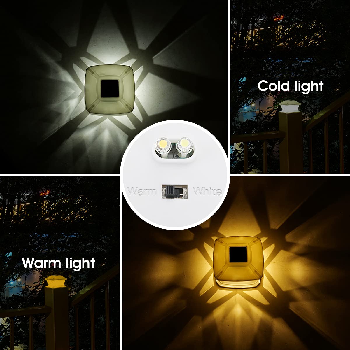 TWINSLUXES 12 Pack Solar Post Cap Lights Outdoor, Waterproof LED Solar Fence Lights for 3.5x3.5 4x4 5x5 6x6 Wooden & Vinyl Posts - 2 Brightness Modes, Solar Powered Garden Lights for Patio, Porch, Pathway, Driveway & Yard Decoration