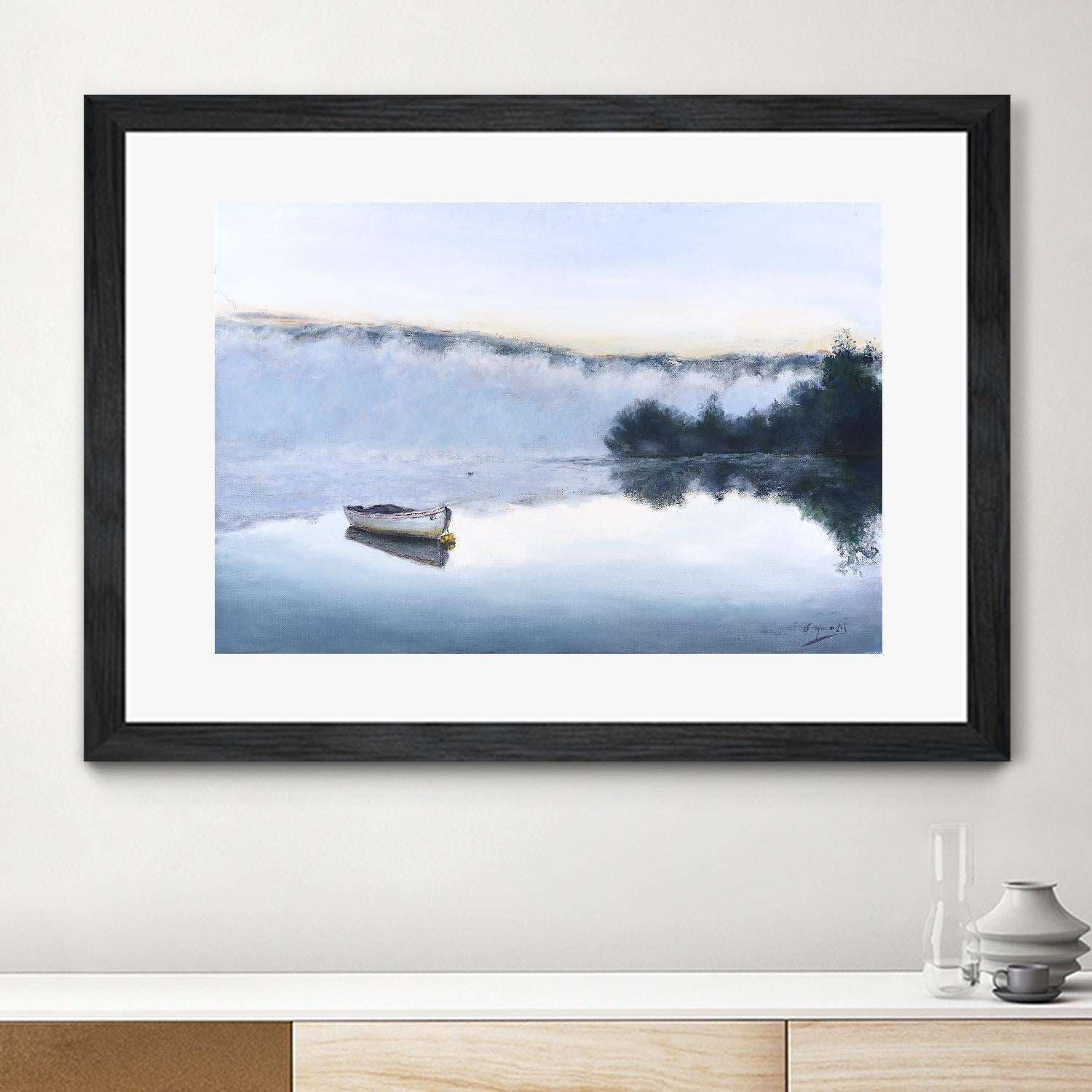 Silver Lake Mist - Elegant Home Decor for Living Room, Bedroom & Office | Perfect for Relaxation & Aesthetic Ambiance