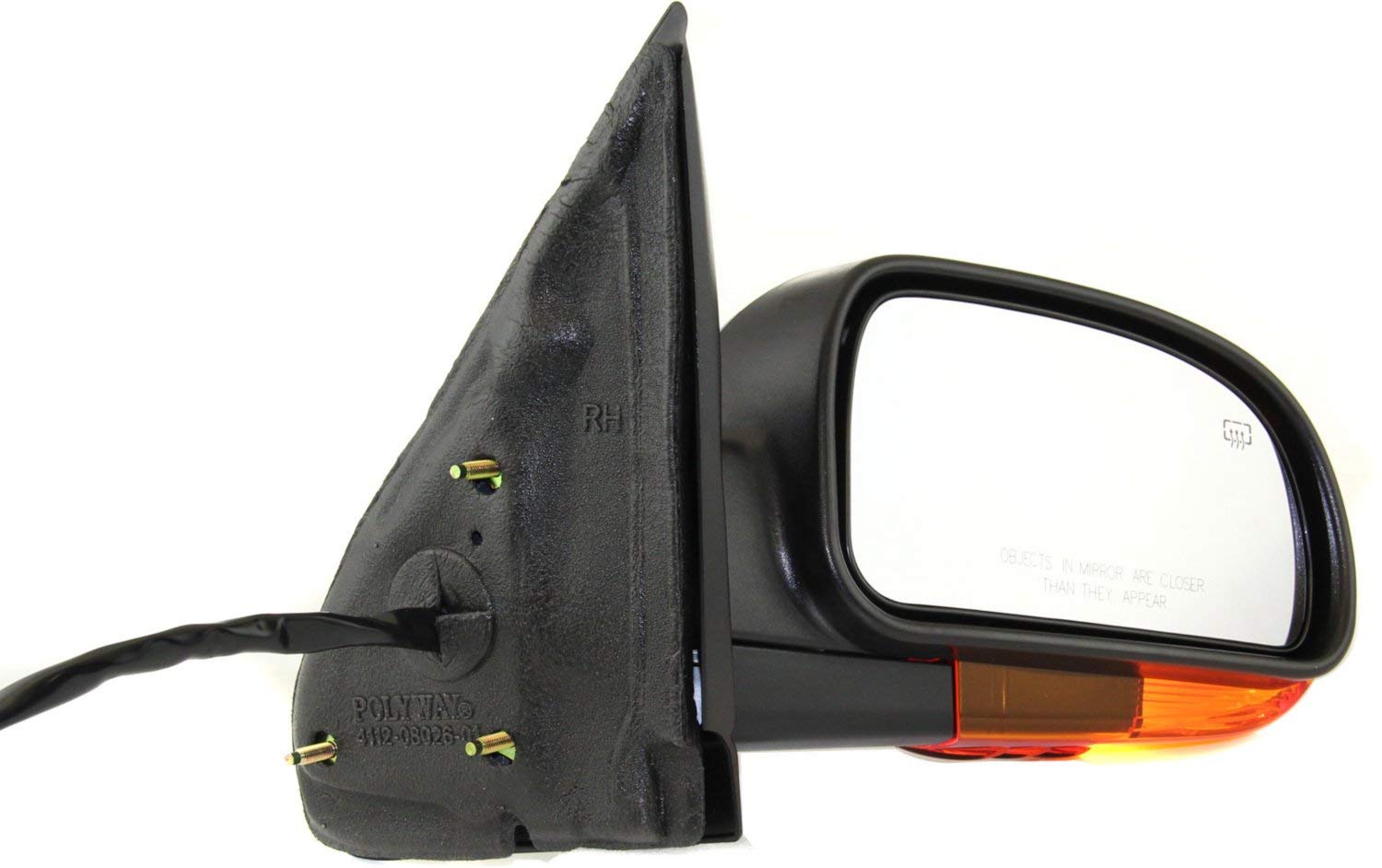 Power Heated Side Mirrors with Turn Signal & Memory for 2004-2009 Chevrolet Trailblazer GMC Envoy - Driver & Passenger Side, Paintable - Perfect for Winter Driving & Nighttime Safety