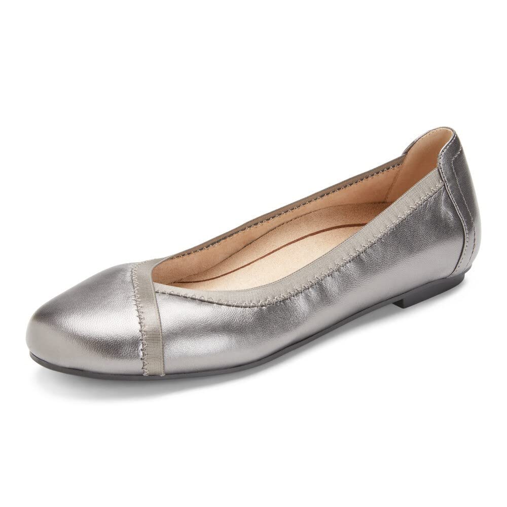 Vionic Women's Spark Caroll Classic Ballet Flat - Supportive Orthotic Arch Comfort Shoes for Ladies with Round Toe & Three-Zone Cushioning - Perfect for Work, Travel & Everyday Walking