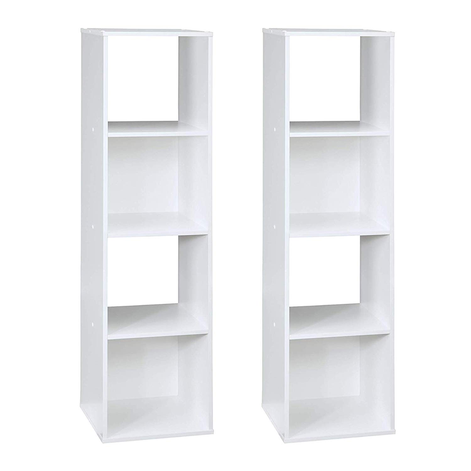 Closetmaid 4-Cube Stackable Storage Organizer - White (2 Pack) for Home, Office & Dorm Organization | Perfect for Clothes, Toys & Accessories