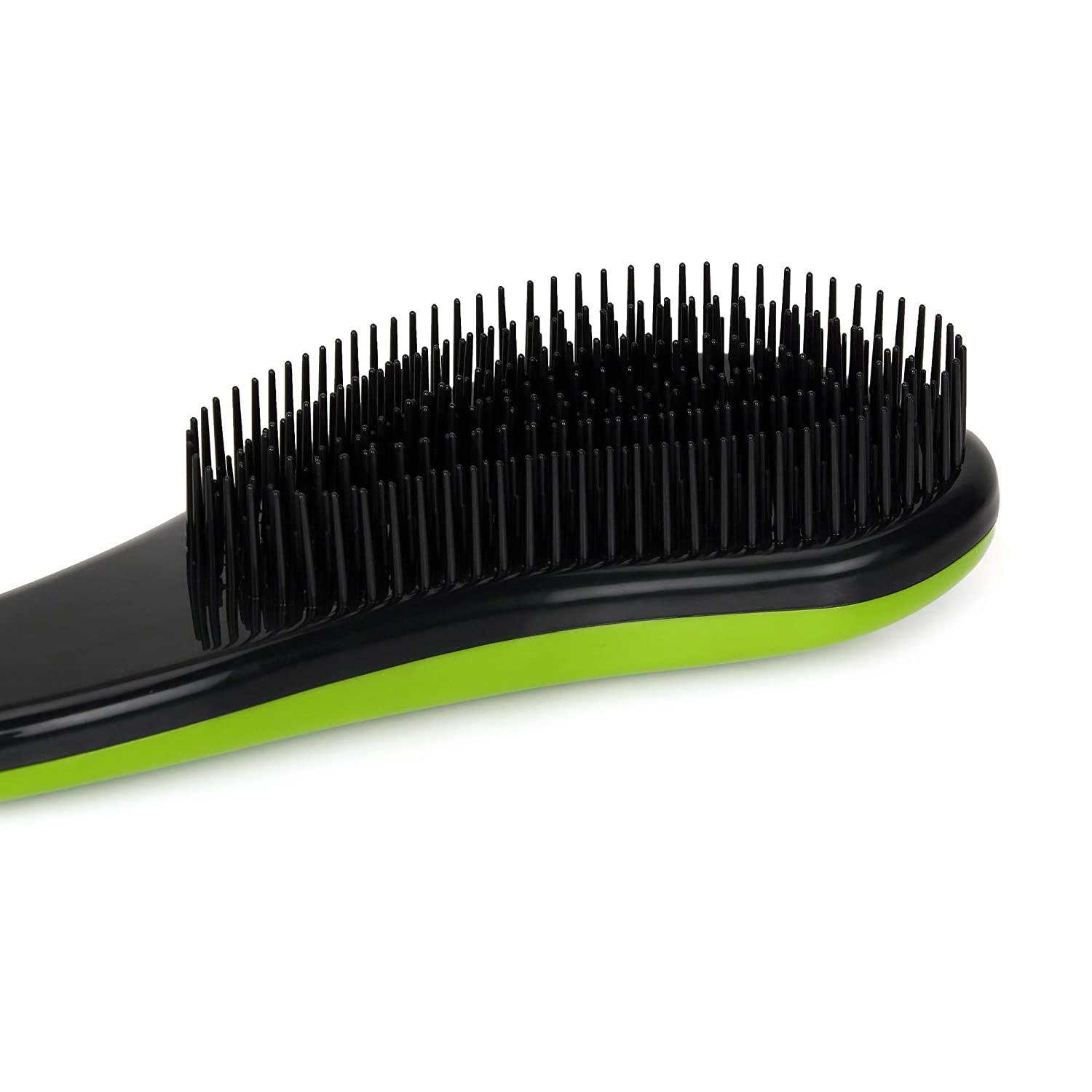 Scarlet Line Compact Styler Detangling Hair Brush - Tangle Tamer for Thick, Thin, Curly, Straight, Wet & Dry Hair - Black & Green - Perfect for Travel, Home & Salon Use